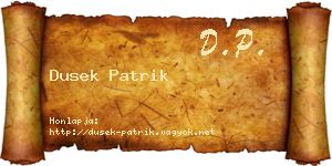 Dusek Patrik névjegykártya